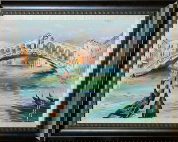 Arina Mixed media original Canal Boats