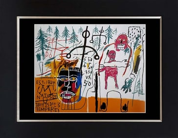 Jean Michel Basquiat color plate lithograph