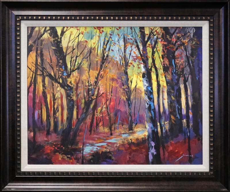 Michael Schofield Original mixed media on canvas Landscape: Michael Schofield Original Mixed Media on canvas. Hand signed by the artist. Custom framed and includes certificate. Approx 30 x 24 inches image size. This work was purchased directly from the artist.