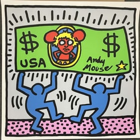 Keith Haring Andy Mouse Serigraph.