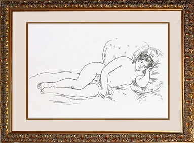 Renoir Nude drawing print from 50 years ago. after Renoir