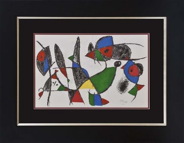 Joan Miro Lithograph hand signed by the artist.