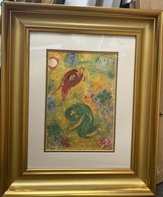 Marc Chagall Lithograph hand signed 1977.