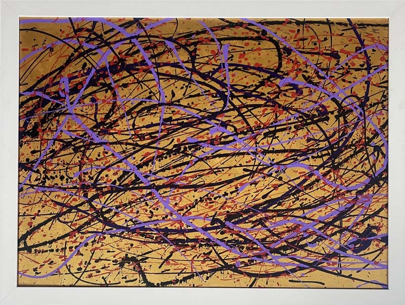 Robert Copple Original oil on canvas Abstract: Original on canvas Abstract by Robert Copple Approx image size 30x40 inches. One of a kind original. Hand signed by the artist. Includes certificate of authenticity. This work was purchased directly f