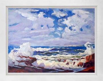 Cloudy Sky Pacific California Mixed Meda Original on canvas by David Lloyd Glover