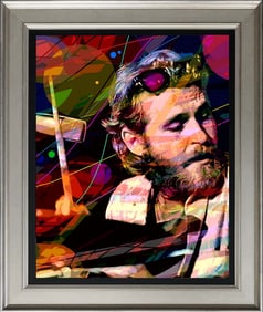 Levon Helm Hand embellished on canvas by David Lloyd Glover