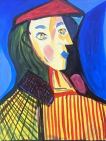 Oil on canvas in the manner of Pablo Picasso