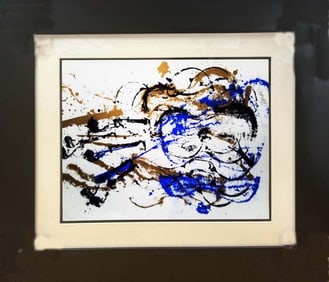 Abstract original on paper by Arman Hand signed One of a kind original