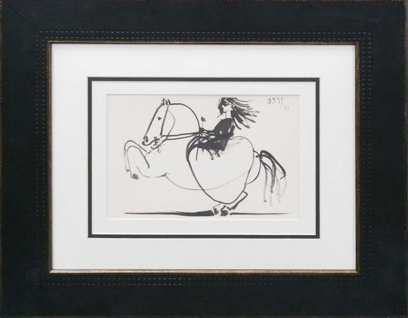Pablo Picasso Lithograph from 1968: 1961 Pablo Picasso Original Lithograph Dessins. Approx 24 x20 inches custom framed and includes certificate. Dated by the artist.