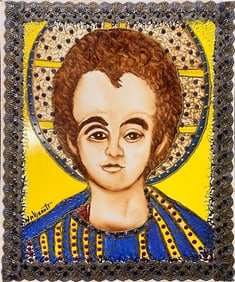 William Verdult Original oil on board with jewels Approx 24x18 inches