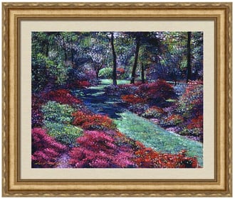 Soft Azaleas Original mixed media on canvas by David Lloyd Glover