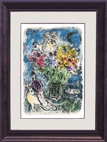 Marc Chagall Limited Edition Lithograph Night Bouquet