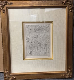 Charles Laborde original dry point etching from 1927. (French 1941) Boulevad des Capucines Limited