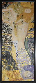 Klimt Water Serpents II oil and ink on canvas Limited Edition Hand embellished oil on canvas Gustav: Water Serpents II After Gustav Klimt. Mixed media hand embellished oil with gold leaf ink on canvas limited edition of 25 on archival canvas. Includes Certificate of Authenticity. Custom framed. Appro