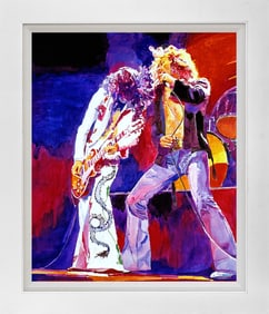 Jimmy Page and Robert Plant of Led Zeppelin. Mixed Media Original on canvas by David Lloyd Glover