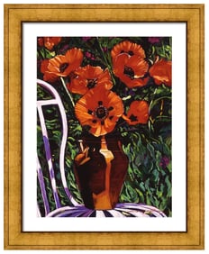 Red Poppies Original mixed media on canvas by David Lloyd Glover