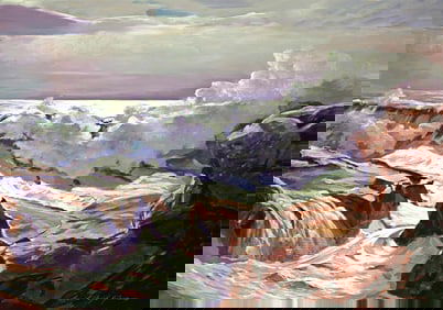 Roar of the Surf Original Mixed Media on canvas David Lloyd Glover