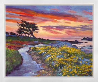 Golden Hour Mixed Media on canvas by David Lloyd Glover