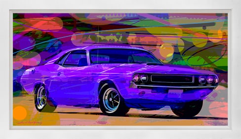 HEMI CHALLENGER 1970 PLUM CRAZY HEMI David Lloyd Glover Mixed Media Original canvas