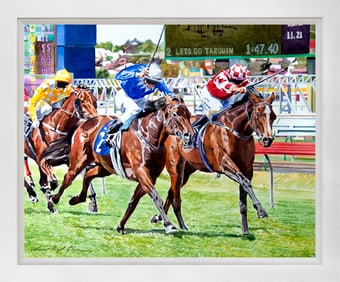 The final Stretch  Mixed Media Original David Lloyd Glover  Mixed Media Original on canvas David