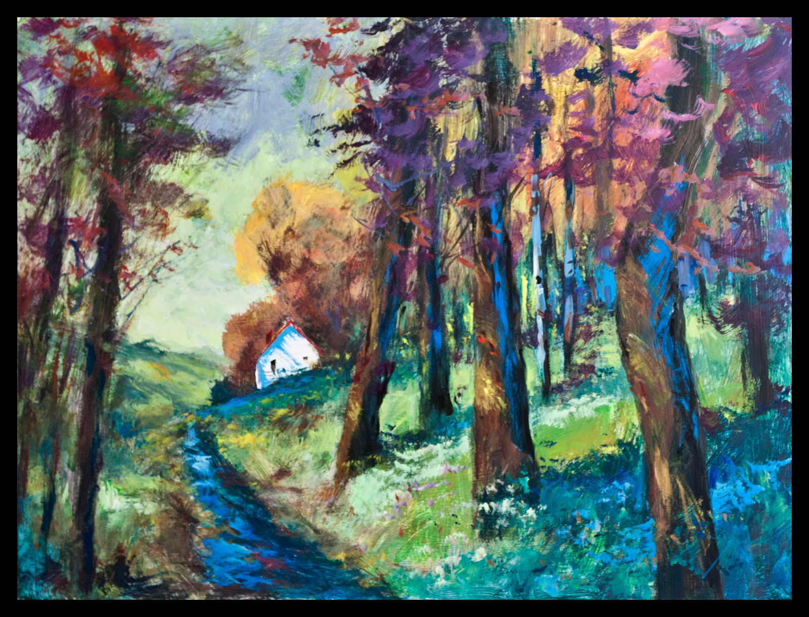 Michael Schofield Original on board 30 x 40 image landscape: Michael Schofield Original Landscape on canvasOriginal one of a kind. Hand signed by the artist. Approx 40 x 30 inches. Includes certificate of authenticity. Custom framed. This work was purchased dir