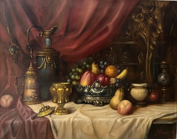 Peter Kloston Still Life Oil on Canvas 24x30 inches.