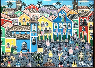 Bahia Paulo VINTAGE PAINTING PELOURINHO BAHIA PAULO CICA