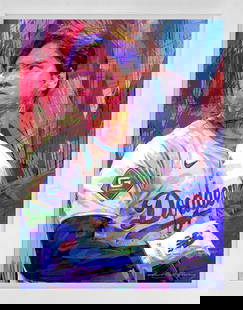 Shohei Ohtani Dodger Blue Original Mixed Media on canvas by David Lloyd Glover: Shohei Ohtani Dodger Blue Original Mixed Media on canvas by David Lloyd Glover Original Mixed media on canvas by David Lloyd Glover Hand signed by the artist. Custom framed and includes certificate