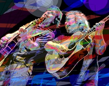 Grateful Dead Weir and Garcia Original Mixed media on canvas by David Lloyd Glover