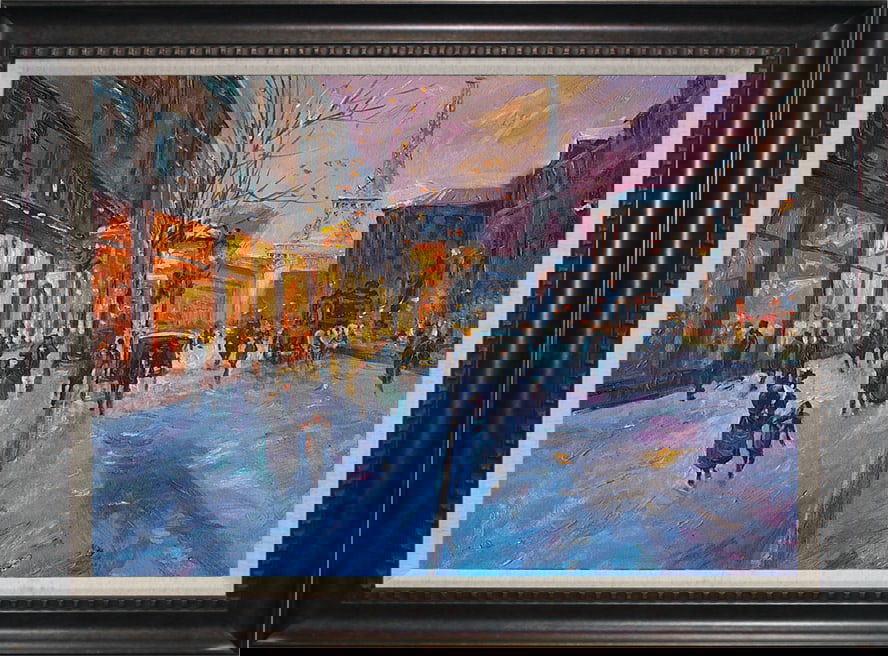 Michael Schofield hand embellished canvas Paris: Hand signed by Michael Schofield Hand embellished on canvas Hand signed by the artist. Limited Edition of 25. Includes Certificate of Authenticity. Approx. 18 x 24 inches Custom Framed. This work was