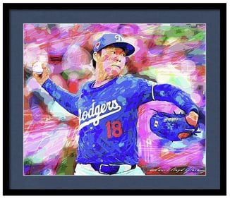 Yoshinobu Yamamoto Original Mixed media on canvas by David Lloyd Glover