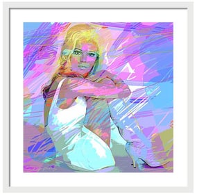 Nancy Sinatra Original mixed media on canvas by David Lloyd Glover