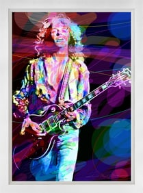 Peter Frampton Mixed Media on canvas by David Lloyd Glover