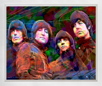 The Beatles Rubber Soul Mixed Media on canvas by David Lloyd Glover