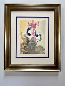 Salvador Dali Divine Comedy Block signed Original Wood Block.