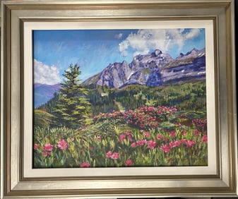Original oil on canvas by David Lloyd Glover Landscape