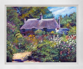 Thomas Hardy Cottage Garden Mixed Media Original on canvas David Lloyd Glover