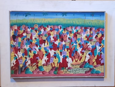 Bertrand VINTAGE PAINTING SIGNED BERTRAND OIL on CANVAS 29X 22