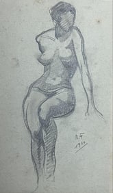 Roberto Falk (1886, Moscow, Russia- 1958, Moscow, Russia) Title: Female Nude Technique: Pencil