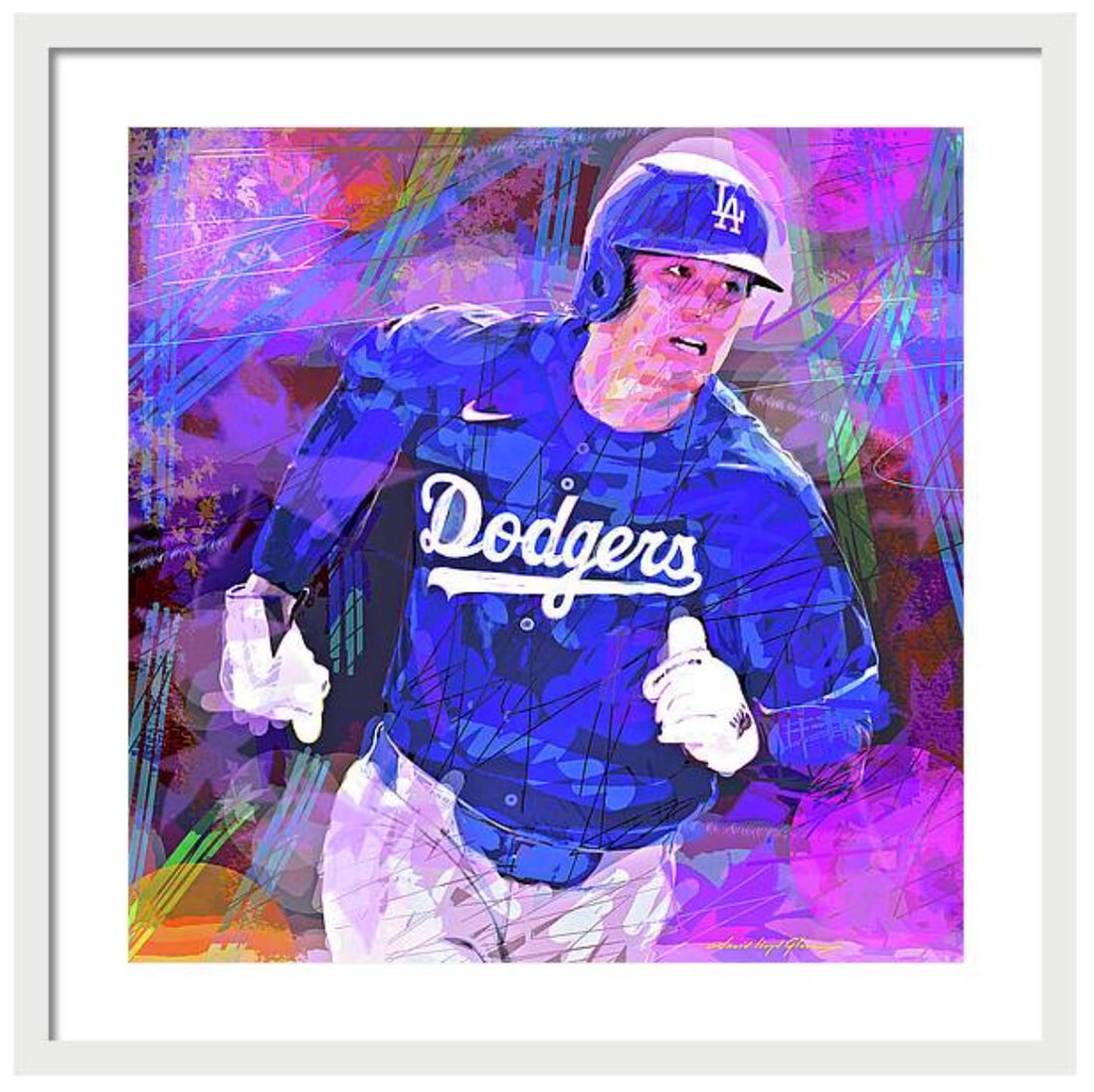 Shohei Ohtani Hand embellished on canvas by David Lloyd Glover