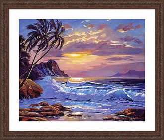 Maui Sunset Original mixed media on canvas by David Lloyd Glover