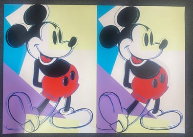Andy Warhol Double Mickey Mouse Screen print with diamond dust Serigraph