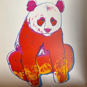 Andy Warhol Screenprint. Giant Panda 1983 from the Endangered Species Suite Serigraph