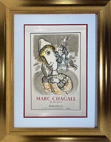 Marc Chagall The Circus with Yellow Clown 1967  Original Lithograph for the Exhibition of Chagalls