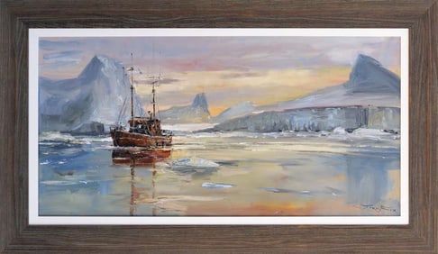 Original oil on canvas by Jorn Fox  image size 48 x 24 inches on canvas