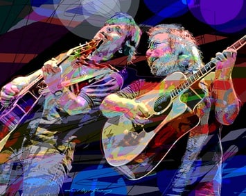 Grateful Dead Weir and Garcia Original Mixed media on canvas by David Lloyd Glover