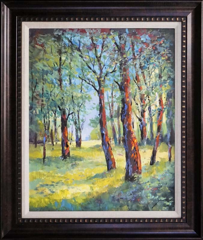 Michael Schofield Original mixed media on canvas Landscape: Michael Schofield Original Mixed Media on canvas. Hand signed by the artist. Custom framed and includes certificate. Approx 30 x 24 inches image size. This work was purchased directly from the artist.