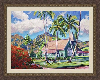 Kauai Church by David Glover Original mixed media on canvas by David Lloyd Glover