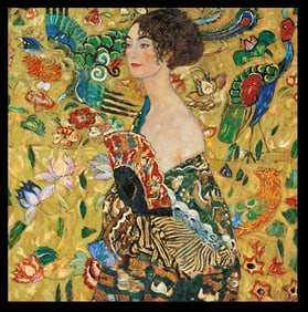 Woman with Basket on canvas Limited Edition after Gustav Klimt