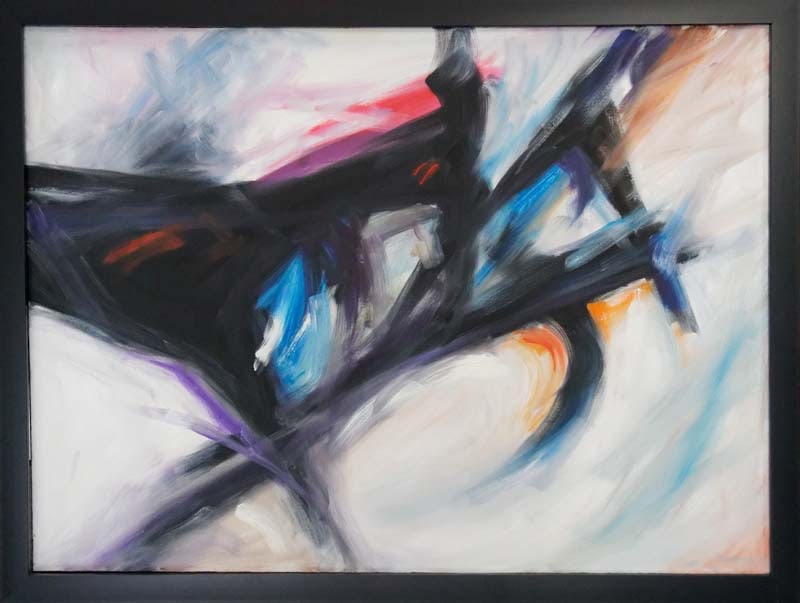 Original oil on canvas Robert Copple Abstract: Original on canvas by Robert Copple Approx image size 30x38 inches. One-of-a-kind original. Hand signed by the artist. Includes certificate of authenticity. This work was purchased directly from the a
